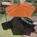 Pure Garden 10 Ft Offset Umbrella with Square Base, Terracotta 50-LG1055B